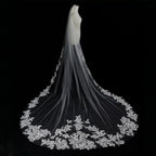 Lunalice V3001 Bridal Veil Side View – Elegant Wedding Veil for Bride