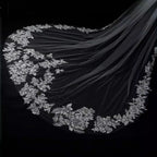 Lunalice V3001 Bridal Veil Back View – Elegant Wedding Veil for Bride