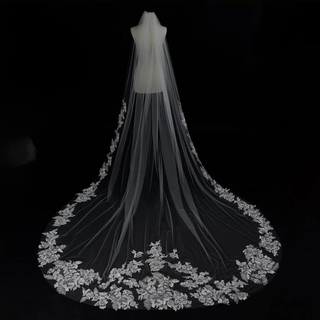 Lunalice V3001 Wedding Veil – Elegant Soft Tulle Bridal Veil for Wedding Dress