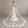 Bride Wearing Lunalice V3001 Wedding Veil – Wedding Veil Styling Inspiration & Romantic Bridal Look
