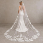 Bride Wearing Lunalice V3001 Wedding Veil – Wedding Veil Styling Inspiration & Romantic Bridal Look