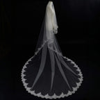 Lunalice V3005 Bridal Veil Side View – Elegant Wedding Veil for Bride