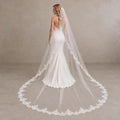 Bride Wearing Lunalice V3005 Wedding Veil – Wedding Veil Styling Inspiration & Romantic Bridal Look