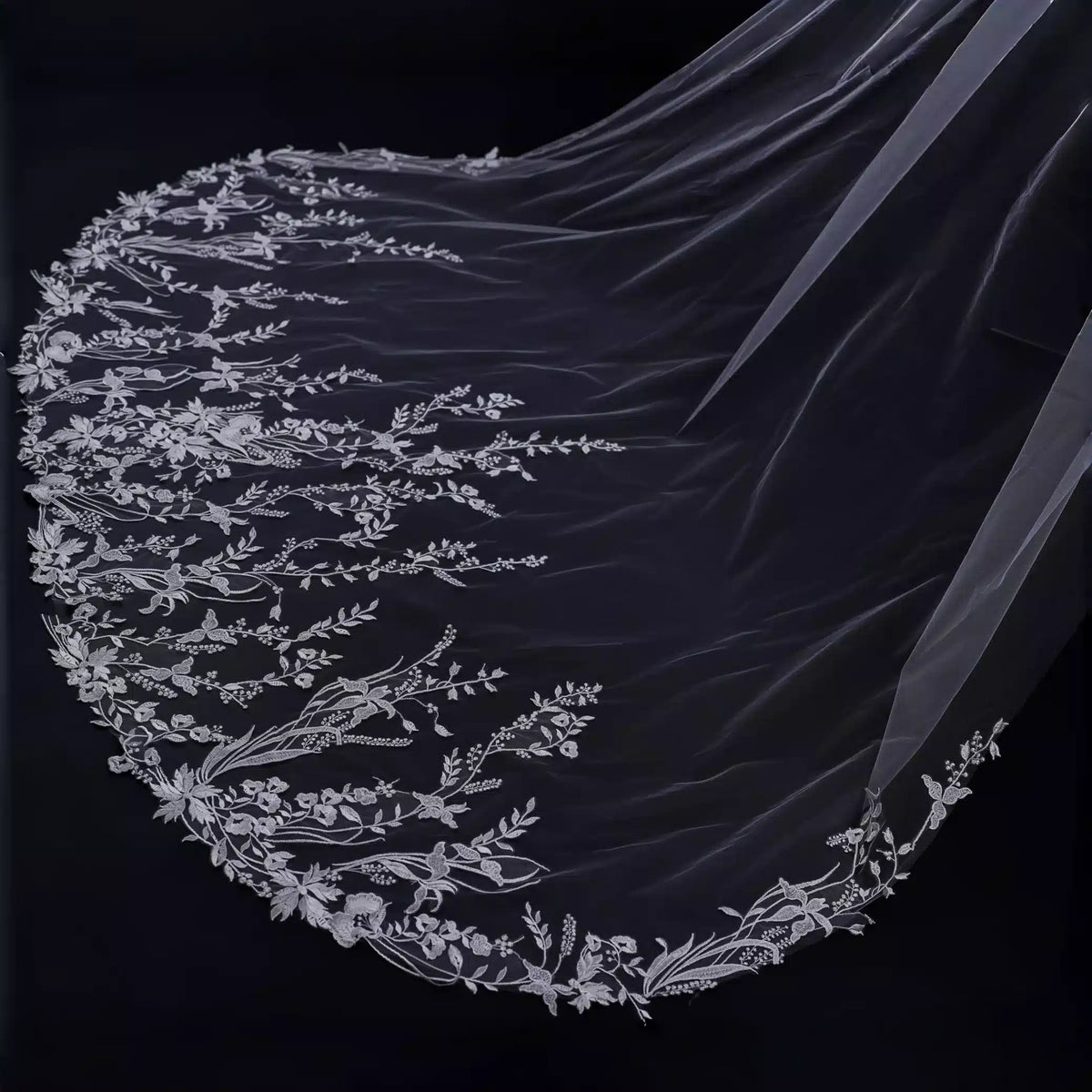 Lunalice V3007 Bridal Veil Back View – Elegant Wedding Veil for Bride
