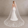 Bride Wearing Lunalice V3007 Wedding Veil – Wedding Veil Styling Inspiration & Romantic Bridal Look