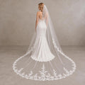 Bride Wearing Lunalice V3011 Wedding Veil – Wedding Veil Styling Inspiration & Romantic Bridal Look