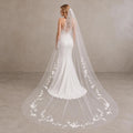 Bride Wearing Lunalice V3013 Wedding Veil – Wedding Veil Styling Inspiration & Romantic Bridal Look