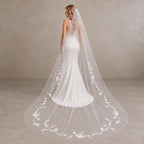 Bride Wearing Lunalice V3013 Wedding Veil – Wedding Veil Styling Inspiration & Romantic Bridal Look