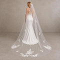Bride Wearing Lunalice V3016 Wedding Veil – Wedding Veil Styling Inspiration & Romantic Bridal Look