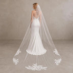 Bride Wearing Lunalice V3017 Wedding Veil – Wedding Veil Styling Inspiration & Romantic Bridal Look