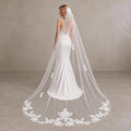 Bride Wearing Lunalice V3018 Wedding Veil – Wedding Veil Styling Inspiration & Romantic Bridal Look