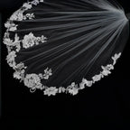 Lunalice V3022 Bridal Veil Side View – Elegant Wedding Veil for Bride