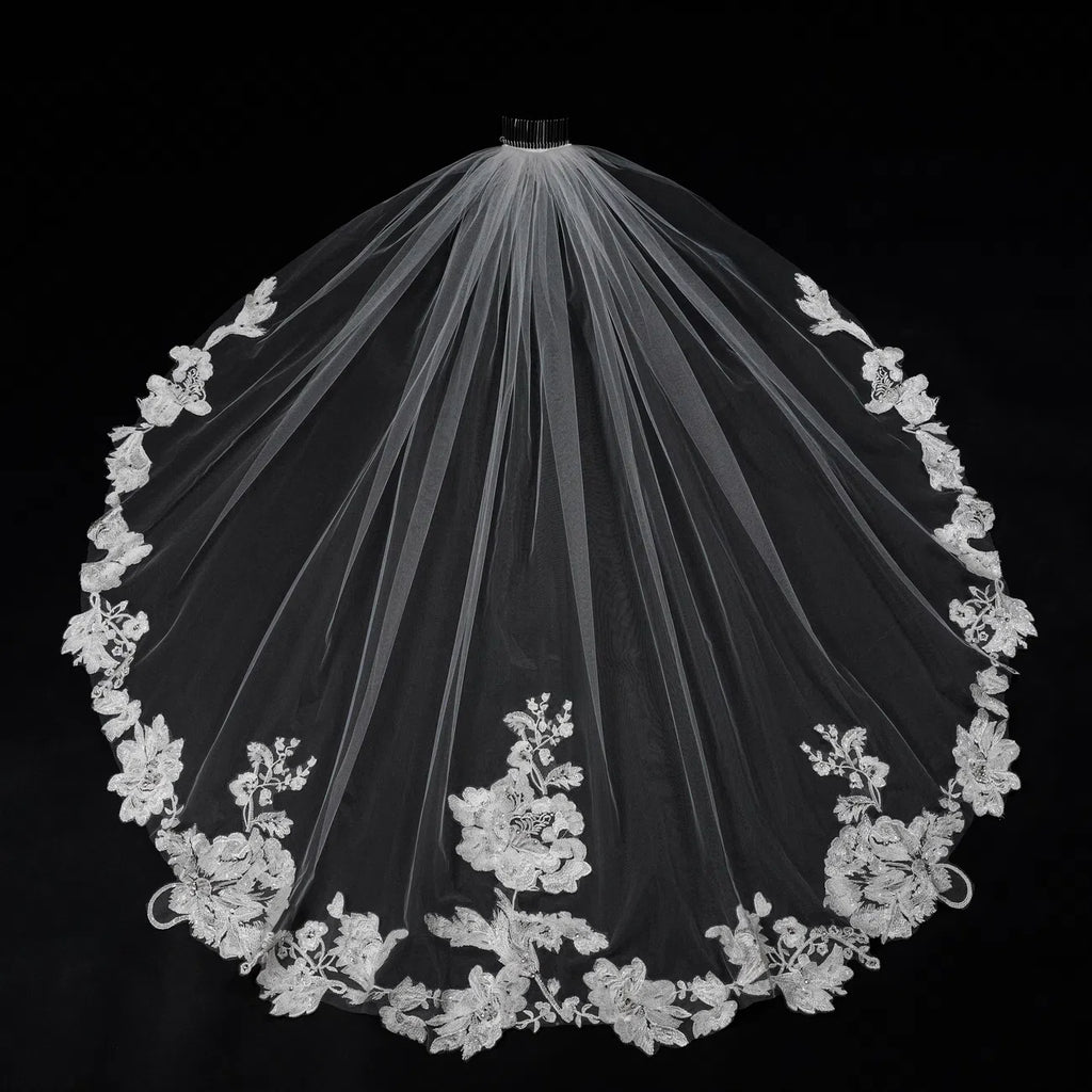 Lunalice V3022 Wedding Veil – Elegant Soft Tulle Bridal Veil for Wedding Dress